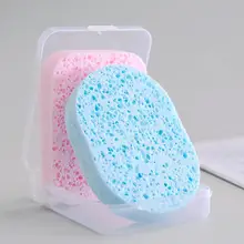 Макияж Косметический пуф яркий гламурный 2 шт натуральное растительное волокно для лица Puff Очищающая губка для отшелушивания очищающий спонж