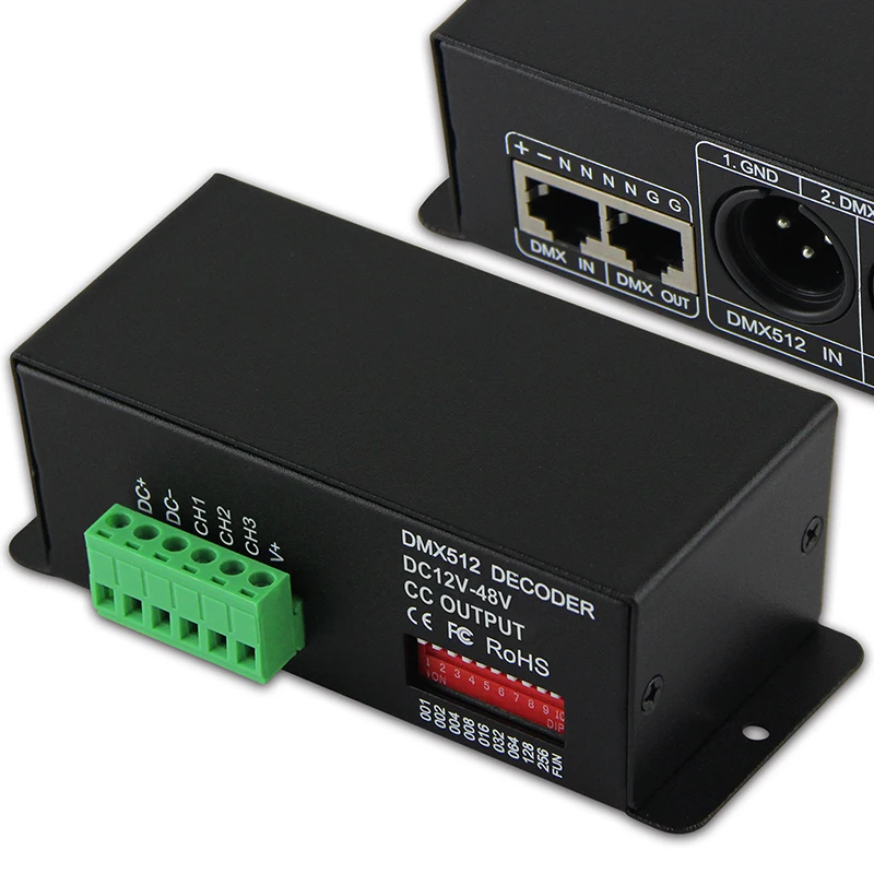 BC-809-CC 350mA/700mA led constant current 3CH DMX512 Decoder controller for LED Strip Tape led downlight led wall washer