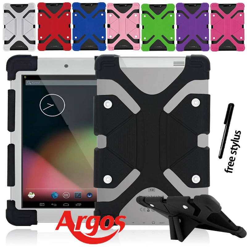 

Shockproof Soft Silicone Stand Cover Case for 10" Argos Bush/Alba 10.1" Tablet Protective Shell + Pen