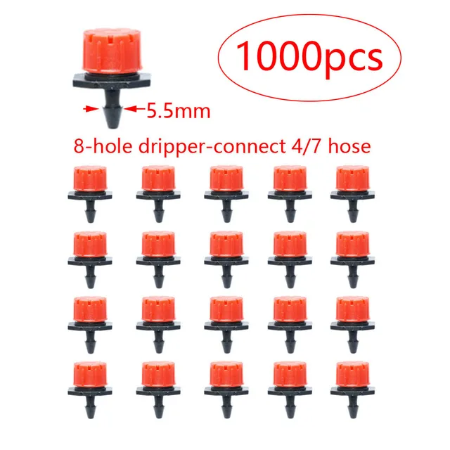 30-1000PCS 4/7mm Garden Irrigation Nozzle Adjustable Dripper Watering Sprinkler Drip Irrigation System Watering Potted Plants 5