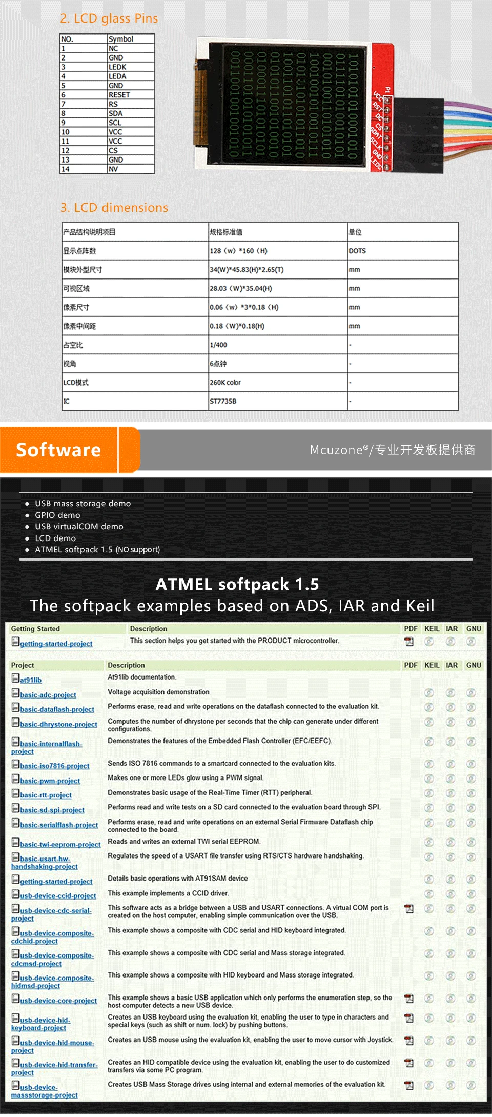 AT91SAM7S256 мини плата 1,8 TFT lcd 120*160(ARM7 development Kit) SAM7S256 7S256
