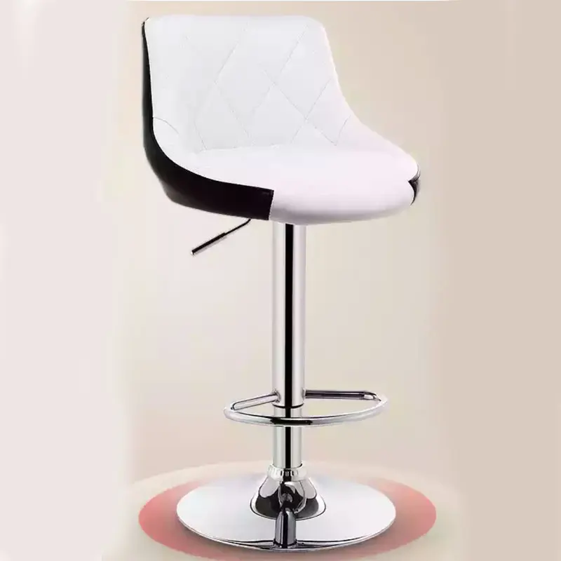 Современный барный стул может Лифт бытовой передний Рабочий стол креативная простая спинка сумка для камеры высокий стул - Цвет: White inside black