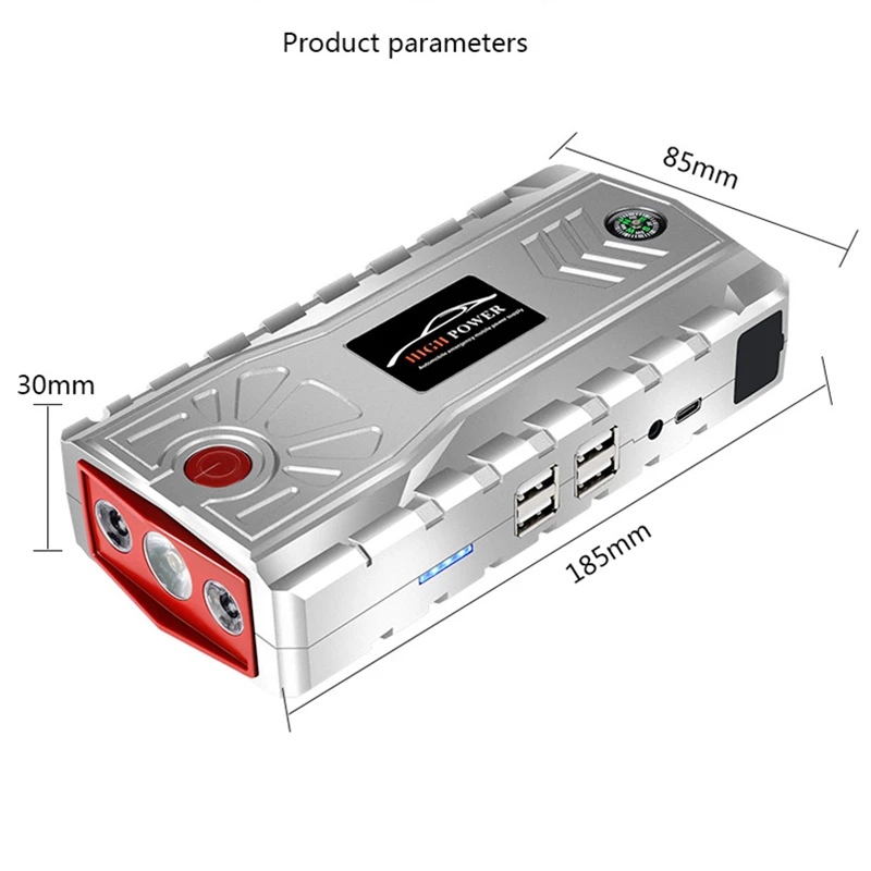 Многофункциональное автомобильное пусковое устройство power Bank с набором инструментов 600A портативное автомобильное зарядное устройство для аккумулятора аварийный стартер