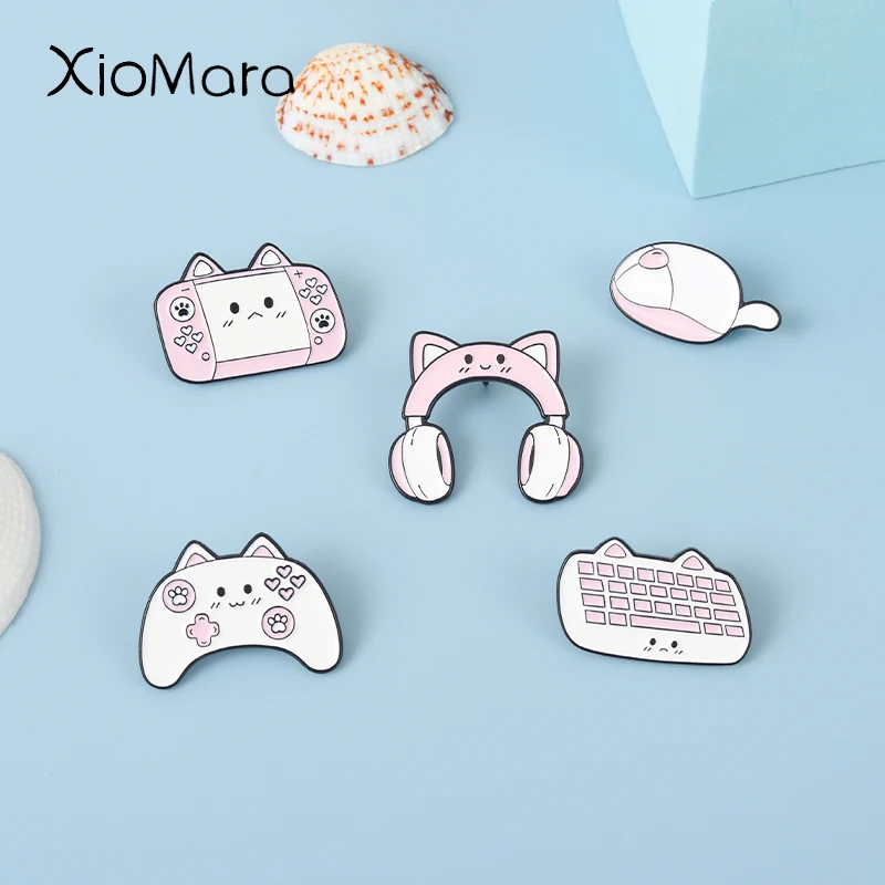 

Cartoon Game Peripherals Enamel Pins Game Mouse Keyboard Headset Gamepad Brooches Bag Backpack Badge Jewelry Gift for Friend