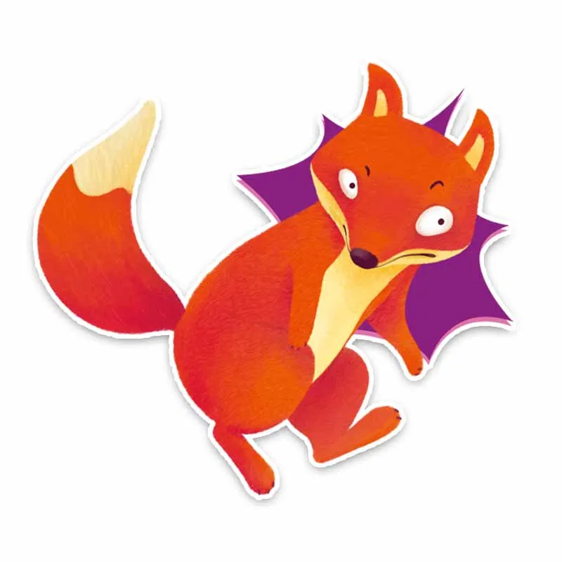 

Reflective Fleeing Fox Cartoon Graffiti Car Sticker Styling Funny Bumper Window Cover Scratches Decal Accessories PVC