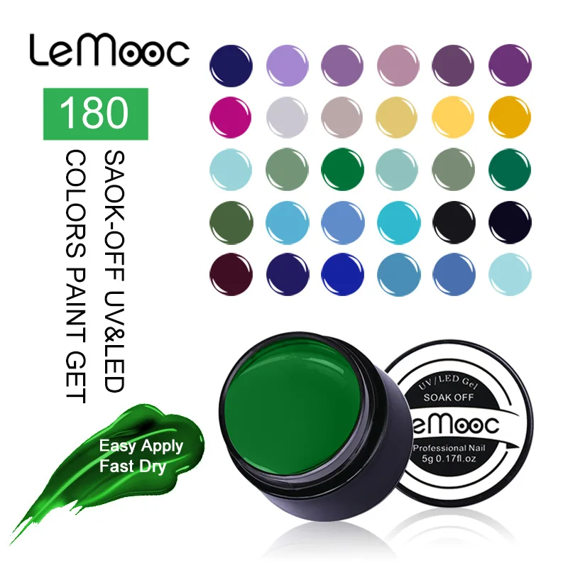 

LEMOOC 180 Color Painting Gel Ink Nail Art Tips Design Manicure UV LED Soak Off Gel Polish UV Gel Nail Polishes Lacquer Varnish