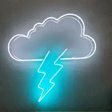 Облачный светильник, подарок на болт, неоновые вывески, Настоящая стеклянная трубка, пивной бар, паб, ручная работа, Домашний Светильник для девочек, вечерние, Декор, знак, 14 дюймов