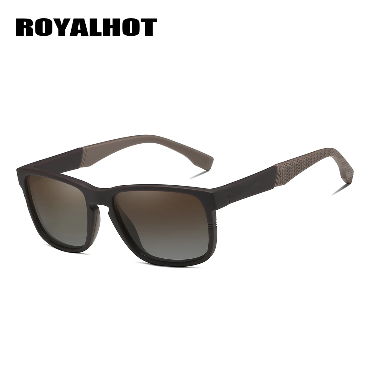 RoyalHot, мужские, женские, эластичные, удобные, TR90, оправа, поляризационные солнцезащитные очки, для вождения, солнцезащитные очки, оттенки, Oculos masculino, мужские, 90080 - Lenses Color: Brown