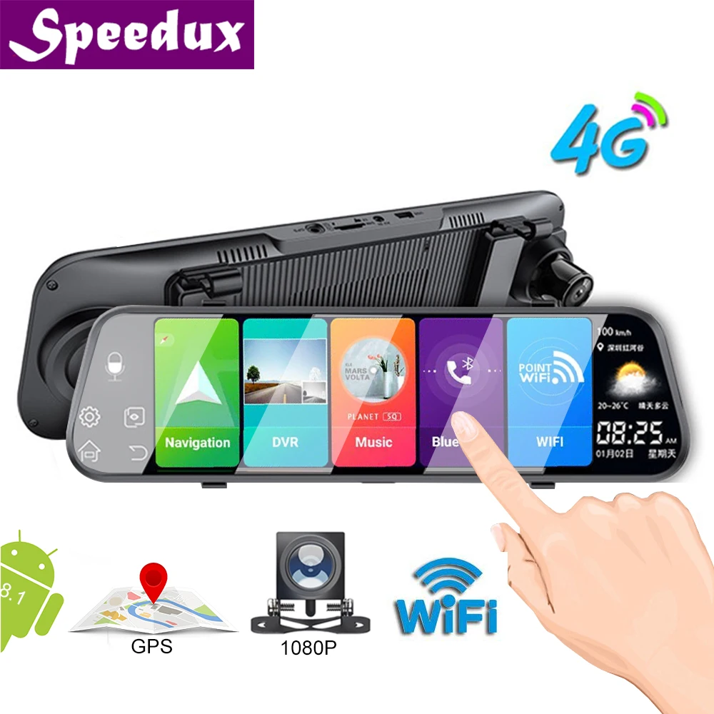

Dash Cam 10 inch 4G Car Rearview Mirror Car DVR Mirror Android FHD Auto Recorder GPS Navigation Dash Camera Rear View Mirror