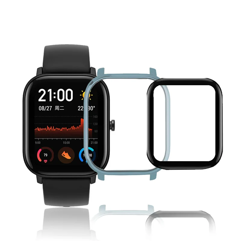 Custodia Protettiva Con Vetro Temperato Per Amazfit GTS 4 Mini - Cover Rigida Opaca Con Protezione Schermo