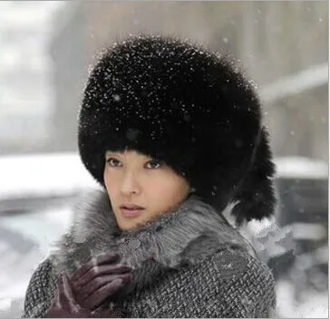 Outwear Autumn Winter Women Office Thick Fluffy Faux Mink Fur Bomber Hats Female Casual Fluffy Luxury Fox Fur Hats V652