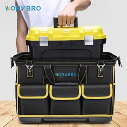 WORKBRO – sac à outils de mise à niveau 14/17/19/21 pouces, organisateur Oxford multifonction 1680D, boîte à outils de rangement solide, grande trousse à outils épaisse 