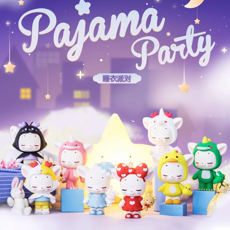 

Ali Deer Almonds Doll Pajamas Party Series Blind Box Mini Doll Tide Play Garage Kit Birthday Decoration