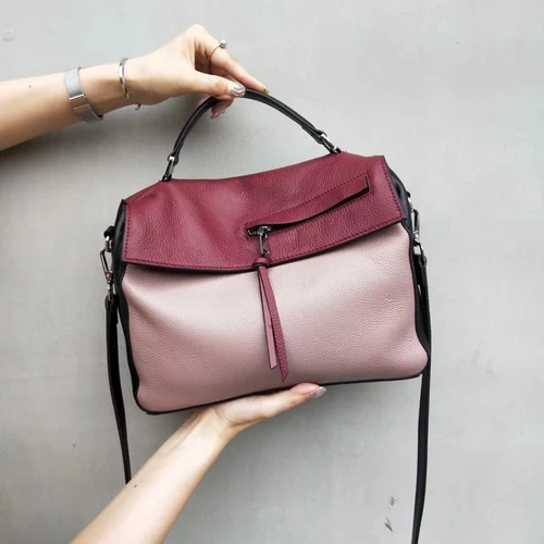 Модная брендовая дизайнерская сумка из импортной коровьей кожи, квадратная сумка, женская сумка на плечо, большая сумка-мессенджер - Цвет: wine red