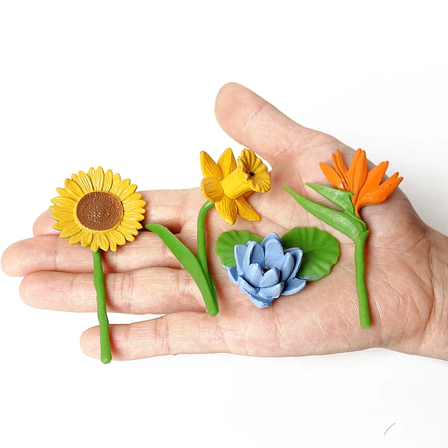 Montessori Materials Realistic Fresh bouquet Flowers Models Figure Biology Educational for Preschool Homeschool Kids Toys 3