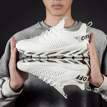 

Men's shoes new fly woven breathable mesh sneakers tide shoes fish scales blade men's running shoes