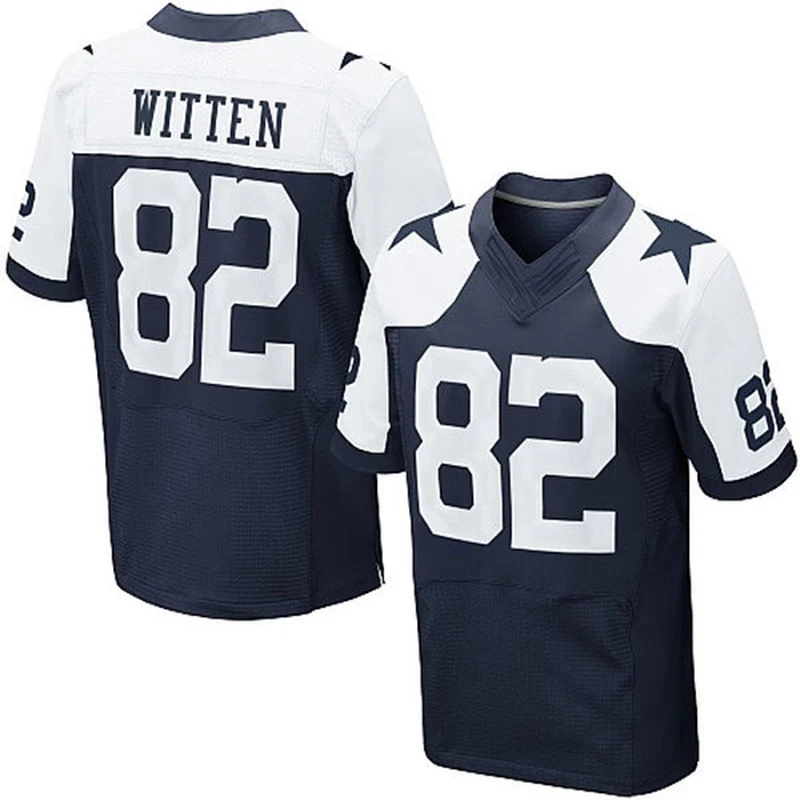 Mens Dallas#4 дак Прескотт#21 Ezekiel Эллиот#88 Dez Bryant#82 Джейсон Виттен#22 Emmitt Smith#50 Sean Lee сшитая Джерси - Цвет: Черный
