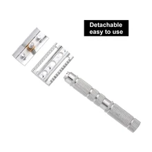 Двусторонняя бритва для бритья, безопасная бритва для бороды, металлический ручной инструмент для удаления усов, модный и съемный инструмент для бритья