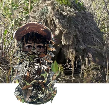 

Full Face Mask Camouflage Head Cover 3D Leaf Hat Cap for Outdoor Hunting Camping