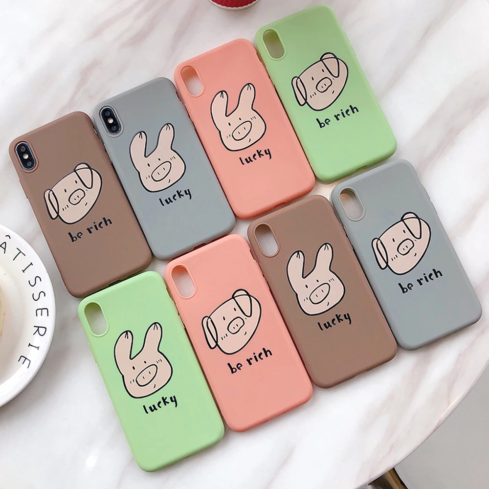 Ottwn чехол для телефона для iPhone 11Pro Max XS Max XR 7 8 6 6s Plus 5 5S SE пары мультипликационный милый поросенок Мягкий ТПУ силиконовый чехол-накладка