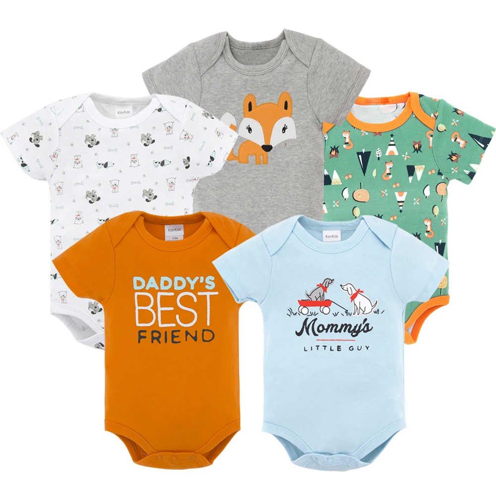 Honeyzone/летняя детская одежда для девочки, хлопковая одежда ropa de bebe для маленьких мальчиков, одежда с короткими рукавами, 5 шт./партия, комбинезон для малышей