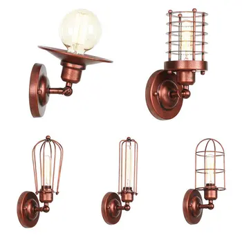

RH style american-style village personality bedside corridor bar rust color decorative wall lamp