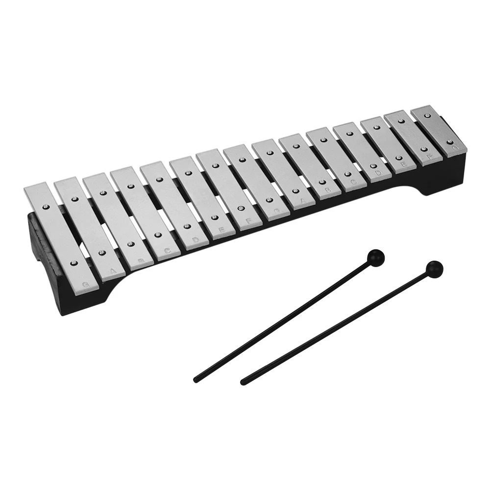 Ксилофон glockenмся 15 нот деревянная основа алюминиевые бруски с маллетами