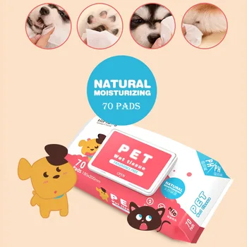 

Antibacterial Moisturizing Pets Wet Tissue Cat And Dog Cleaning Wipes 70 Pads Stain Remover Cleaning Wipes