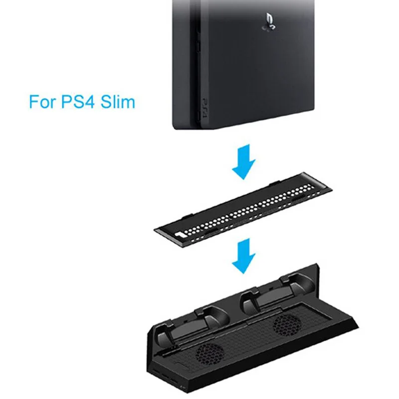 Для PS4 стенд PS4 тонкий вертикальный стенд охлаждающий вентилятор с игровым контроллером двойная зарядная станция Док-станция для sony Playstation 4 Sli