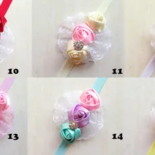 Стиль алиэкспресс Лидер продаж Европа и Америка Дети розовый бутон ленты бурения младенческой детская резинка для волос Cf340