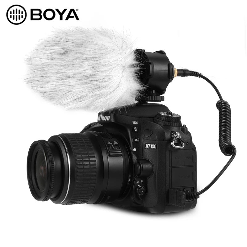 BOYA BY PVM50 Профессиональный емкостный стереомикрофон для цифровой камеры Canon Nikon DV