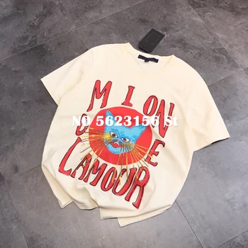 

2020 new runway design vintage cat print t-shirt women o-neck short sleeve embroidery sequins luxury tops casual loose t shirt