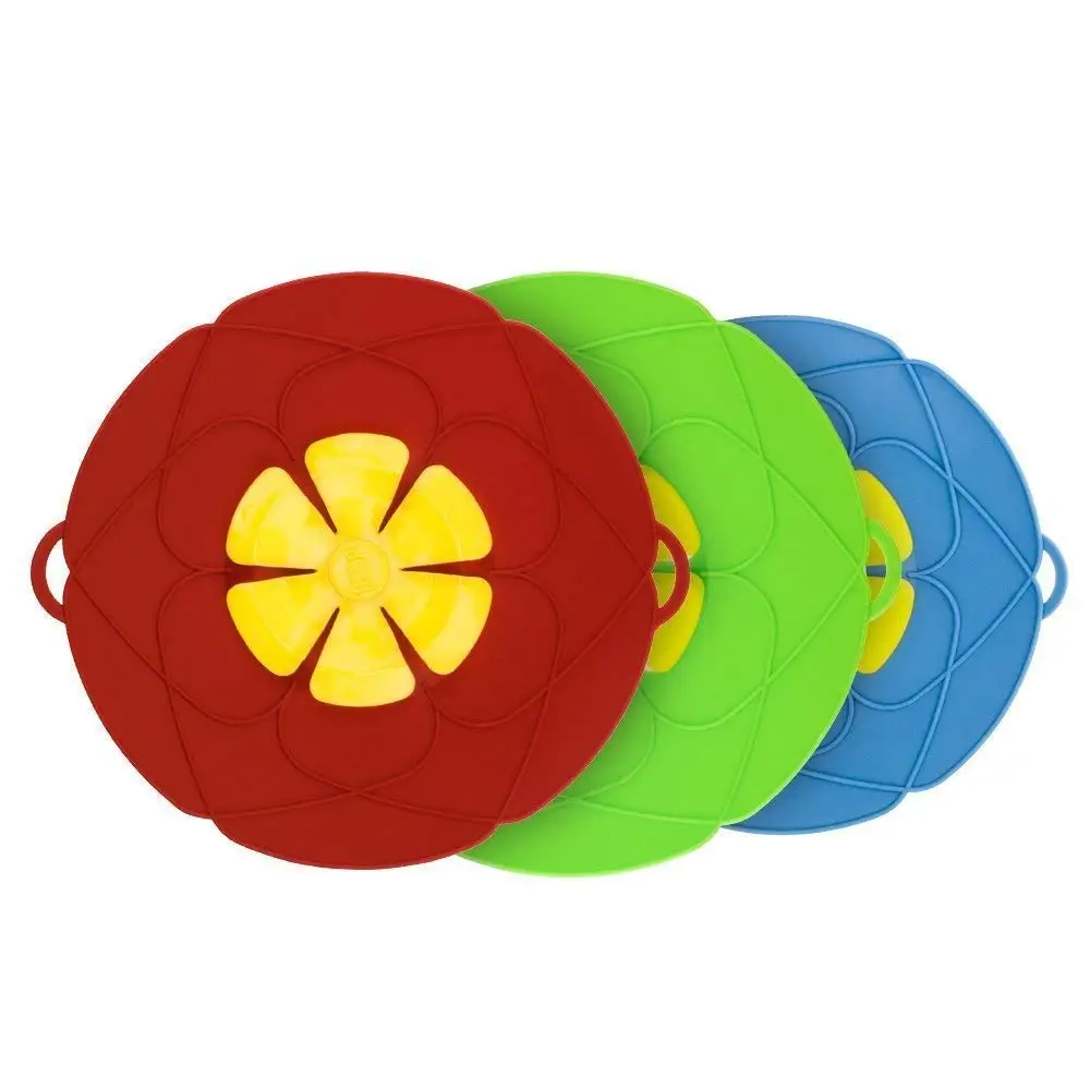 Multi function Cooking Tools Flower Cookware Parts Green Silicone Boil Over Spill lid Stopper Oven Safe For Pot/Pan Cover 10"|Cookware Lids| - AliExpress