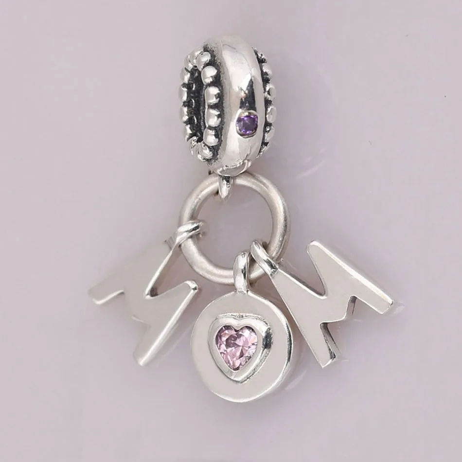 

925 Sterling Silver PendantDIY Jewelry Perfect Mum Hanging Dangle Charm fit Lady Bracelet Bangle