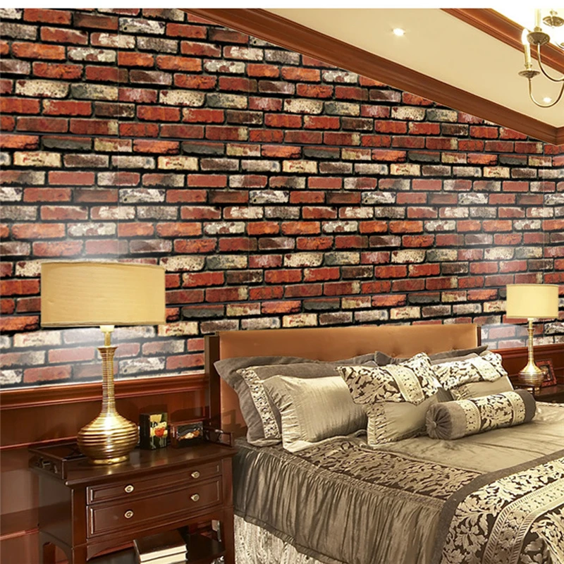 3D Wall Paper Brick Stone Rustic Effect Self-adhesive Wall Sticker Home Decor New Creative Comfortable Warmth Quality Exquisite