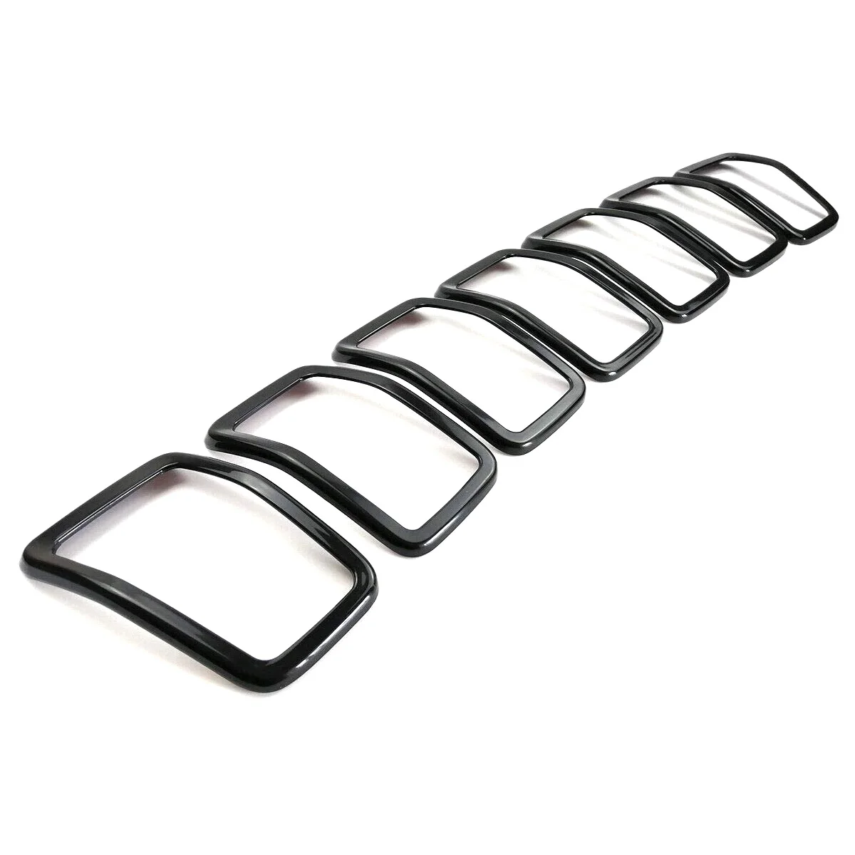 7Pcs/set ABS Black Car Front Grille Inserts Grill Cover Frame Trim Decor Sticker Fit For Jeep Cherokee