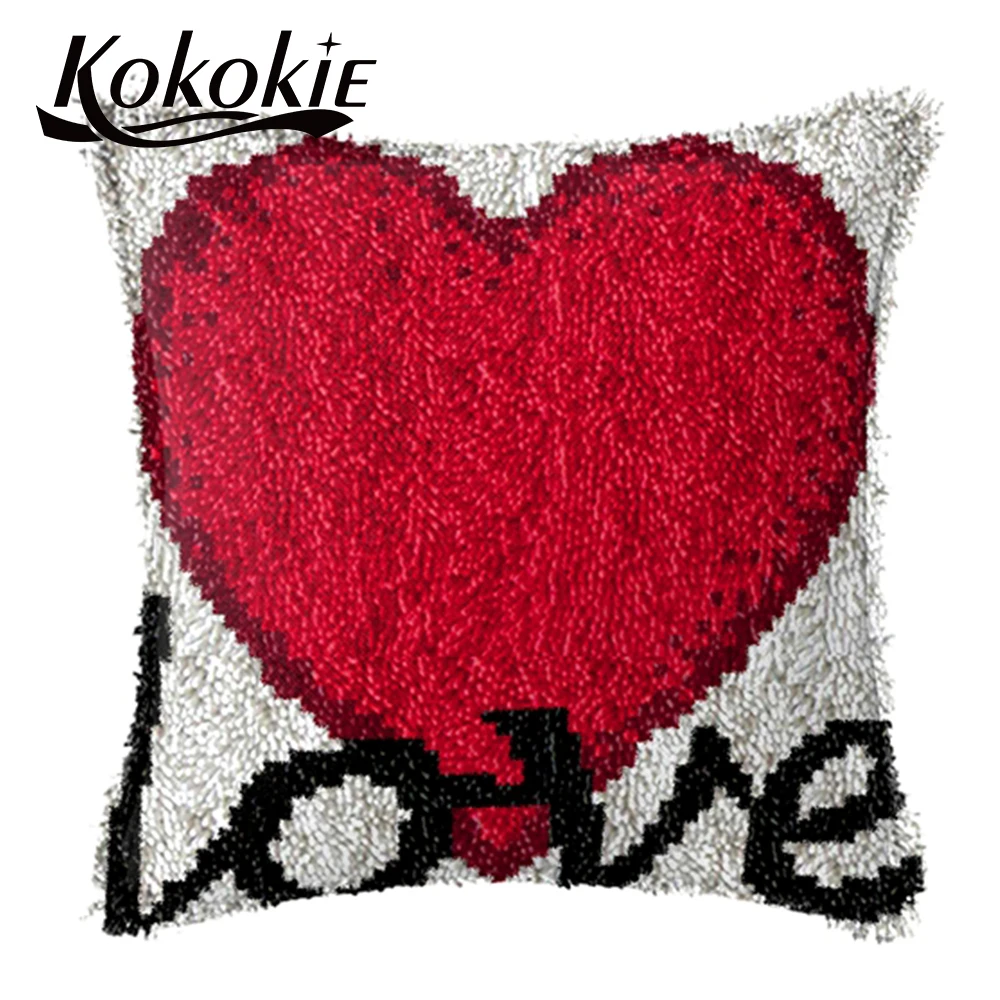Love printed cross stitch kits Crocheting Rug Kits Yarn diy rug carpet Latch hook cushion embroider needlework | Дом и сад