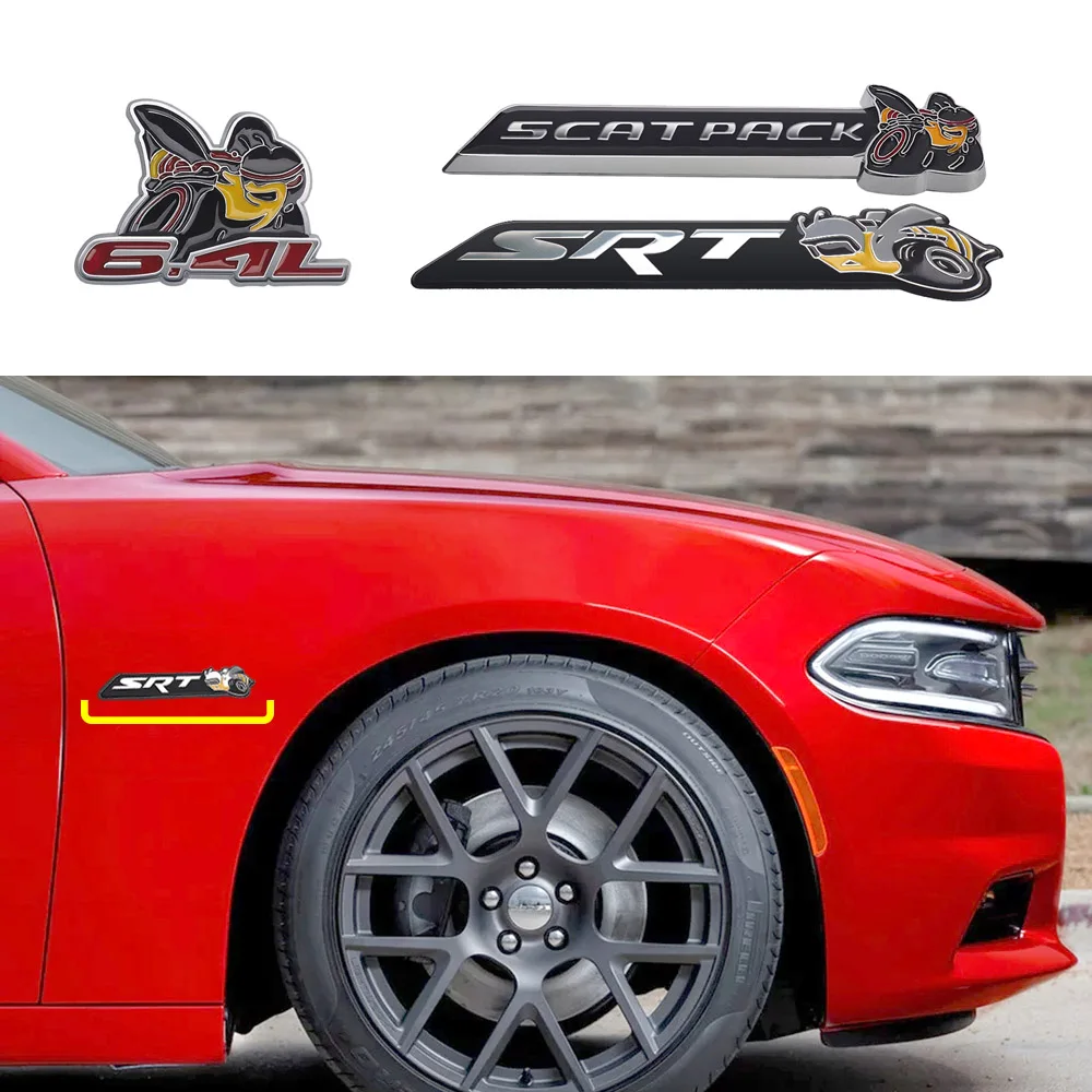 Из Металла 3D 6.4L SRT SCATPACK супер пчелы эмблемы Стикеры для JEEP Dodge Chrysler Chevrolet GMC