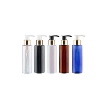 

30pcs/lot 100ml gold screw pump plastic clear white black bottle,cosmetics packaging,Shower Gel bottles Liquid soap bottle