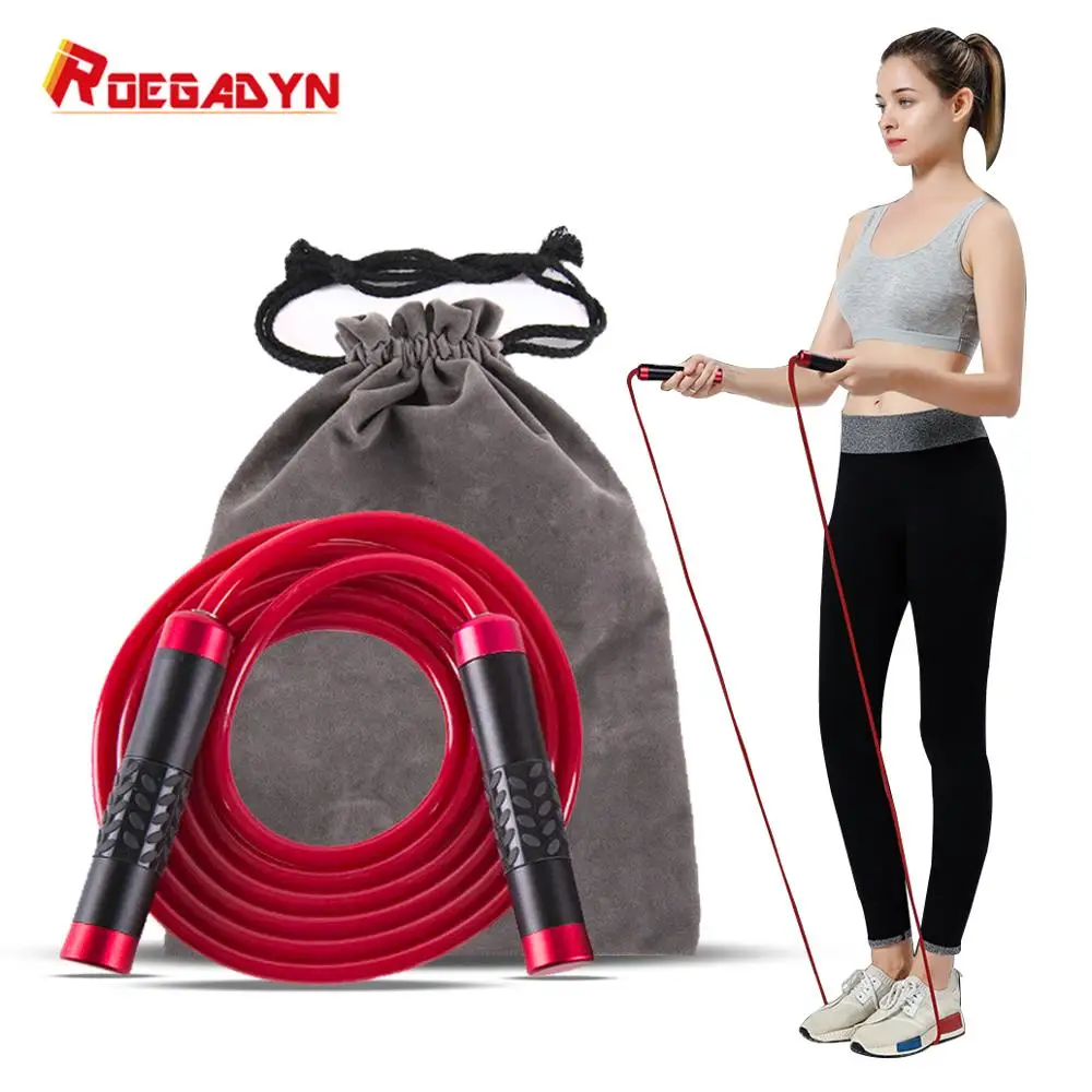 

ROEGADYN Workout Student Use 9mm Rubber Bearin Rope Fitness Jump Rope CrossFit Skipping Jumping Ropes Training for Losing Weight