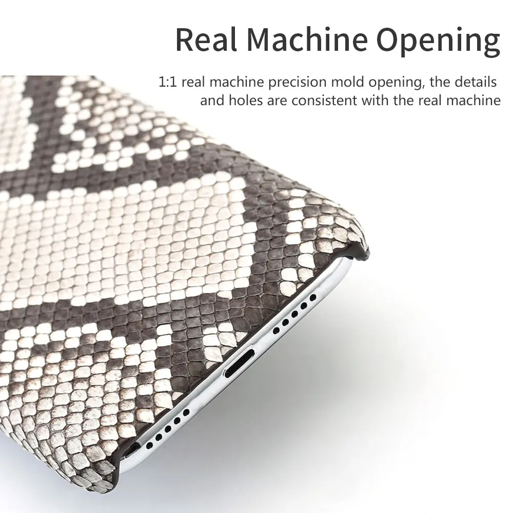 Luxury Genuine Python Leather Phone Case For iPhone 15 13 14 Pro Max 15Pro 14Pro 11 12 ProMax Snakeskin Back Cover