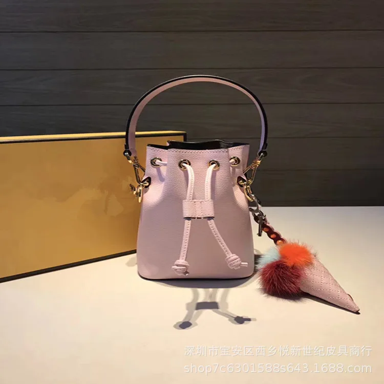 

2019 Europe And America Big Brand Hand-Style Leather Bag Palmprint Cowhide New Style Bucket WOMEN'S Bag