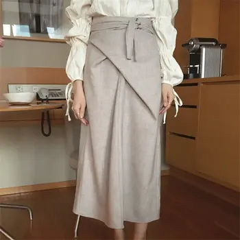 

Hzirip High Waist Elegance Straight Solid Gentle 2020 Sweet New Vintage All-match Women Brief Office Lady Casual Chic Skirts