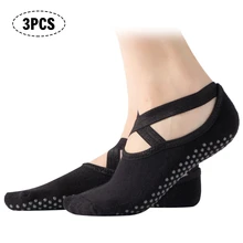 3 пары, женские носки для йоги, быстросохнущие, противоскользящие, силиконовые, для спортзала, носки для пилатеса и балета, для фитнеса, спорта, дышащие хлопковые носки, эластичные