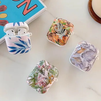 

Tropical Leaves Case For AirPods 2 1 Earphone Cases Cute Soft Colorful Flowers Protective Cover for AirPod Air Pods 2 Case