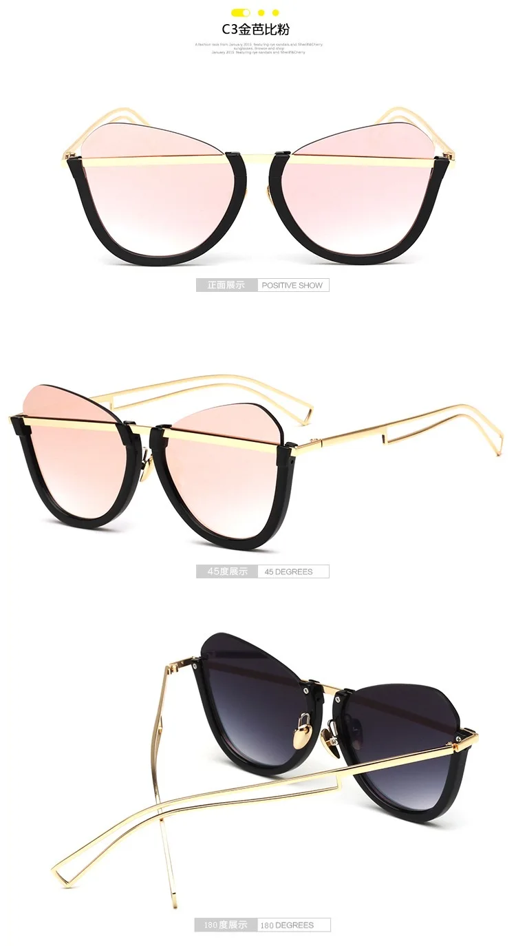 Новые стильные солнцезащитные очки Оттенки для женщин gafas de sol mujer морской дизайнер Модные полуобода металлические пластмассовые солнцезащитные очки 8347OLO