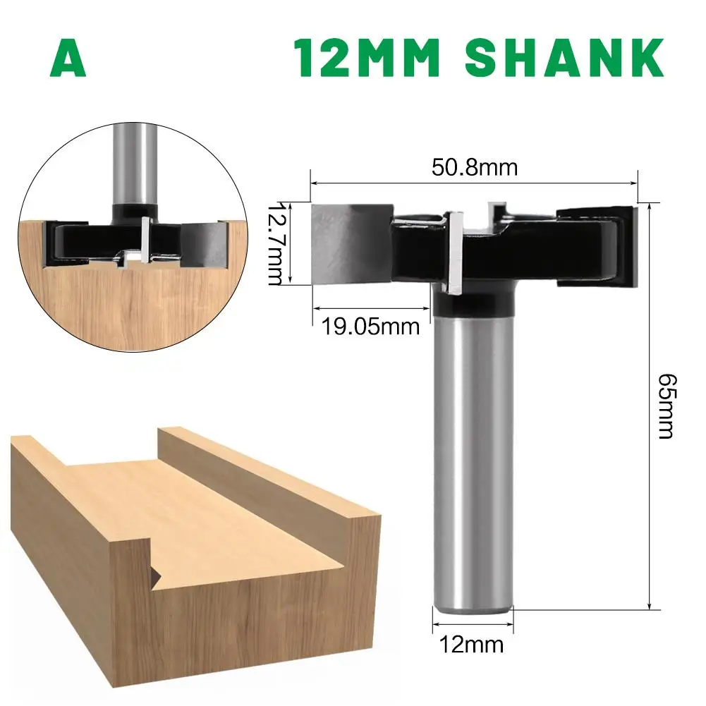 

1/2 Shank Door Panel Line Cutter Slab Flattening Router Bits Glue Trimming Machine Milling Cutter Set For Wood Woodwork Cutter