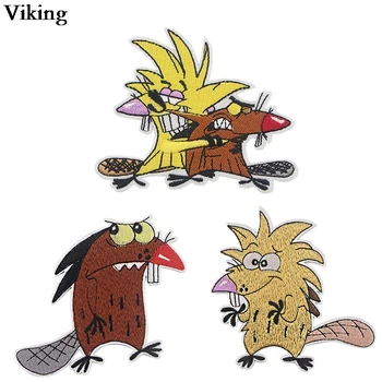 

20pcs/set Cartoon Beaver Patches Iron On Applique Patch Diy Badges Patch Stickers For Backpack Skirt Shirt Apparel Sewing G0879