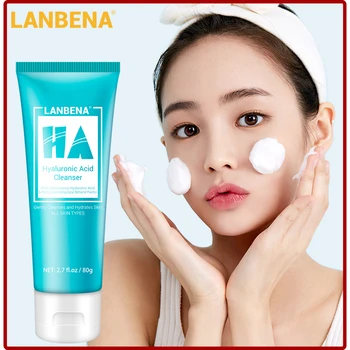 

LANBENA Hyaluronic Acid Facial Cleanser Nourishing Cleanser Foam Moisturizing Anti-Spots Marks Anti Aging Wrinkle Face Wash