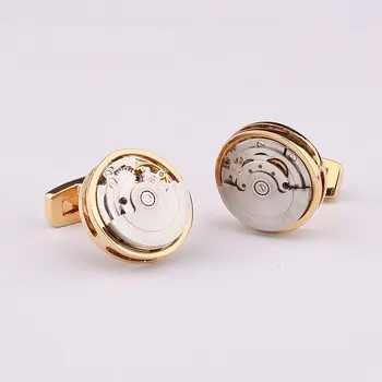 

Silver Round Framed Gear Watch Mechanism Cufflinks Steampunk Cufflinks Shirts